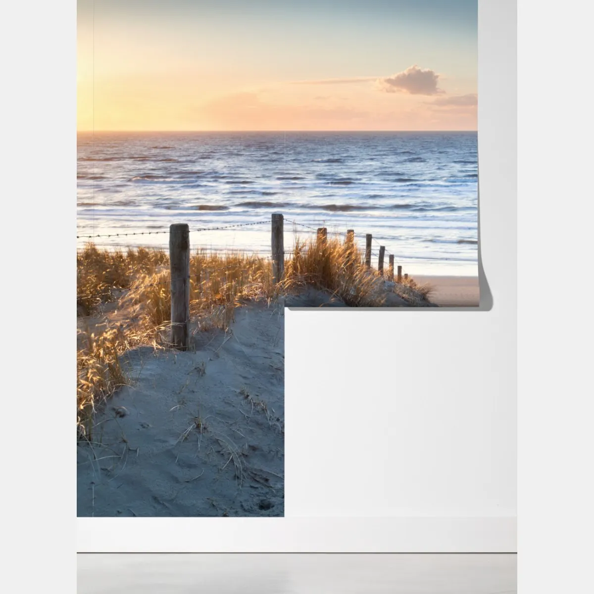 Fototapeta ścieżka o zachodzie słońca nad Morzem Północnym, Holandia – Wallissimo® Fototapeta ścieżka o zachodzie słońca nad Morzem Północnym, Holandia – Wallissimo®