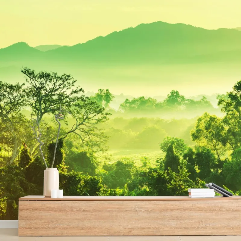 Fototapeta bujny tropikalny krajobraz dżungli