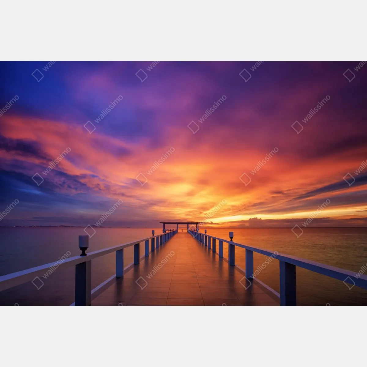 Fototapeta molo o zachodzie słońca na plaży – Wallissimo® Fototapeta molo o zachodzie słońca na plaży – Wallissimo®