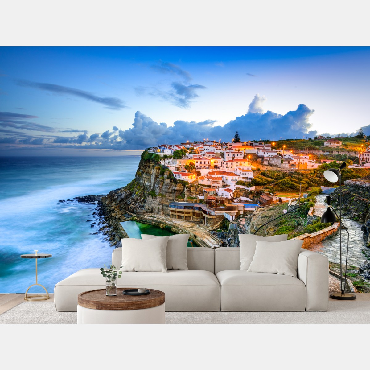Wall mural Azenhas do Mar coastal cliff village, Portugal
