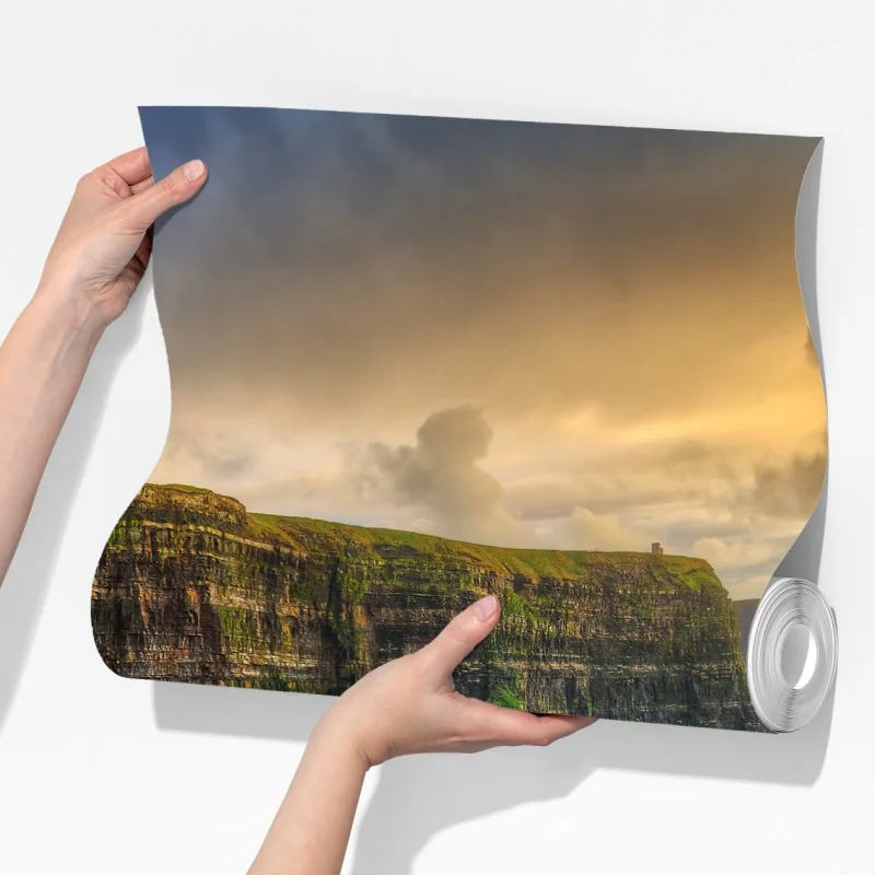 Fototapeta dramatyczne klify wybrzeża o zachodzie słońca – Wallissimo® Fototapeta dramatyczne klify wybrzeża o zachodzie słońca – Wallissimo®