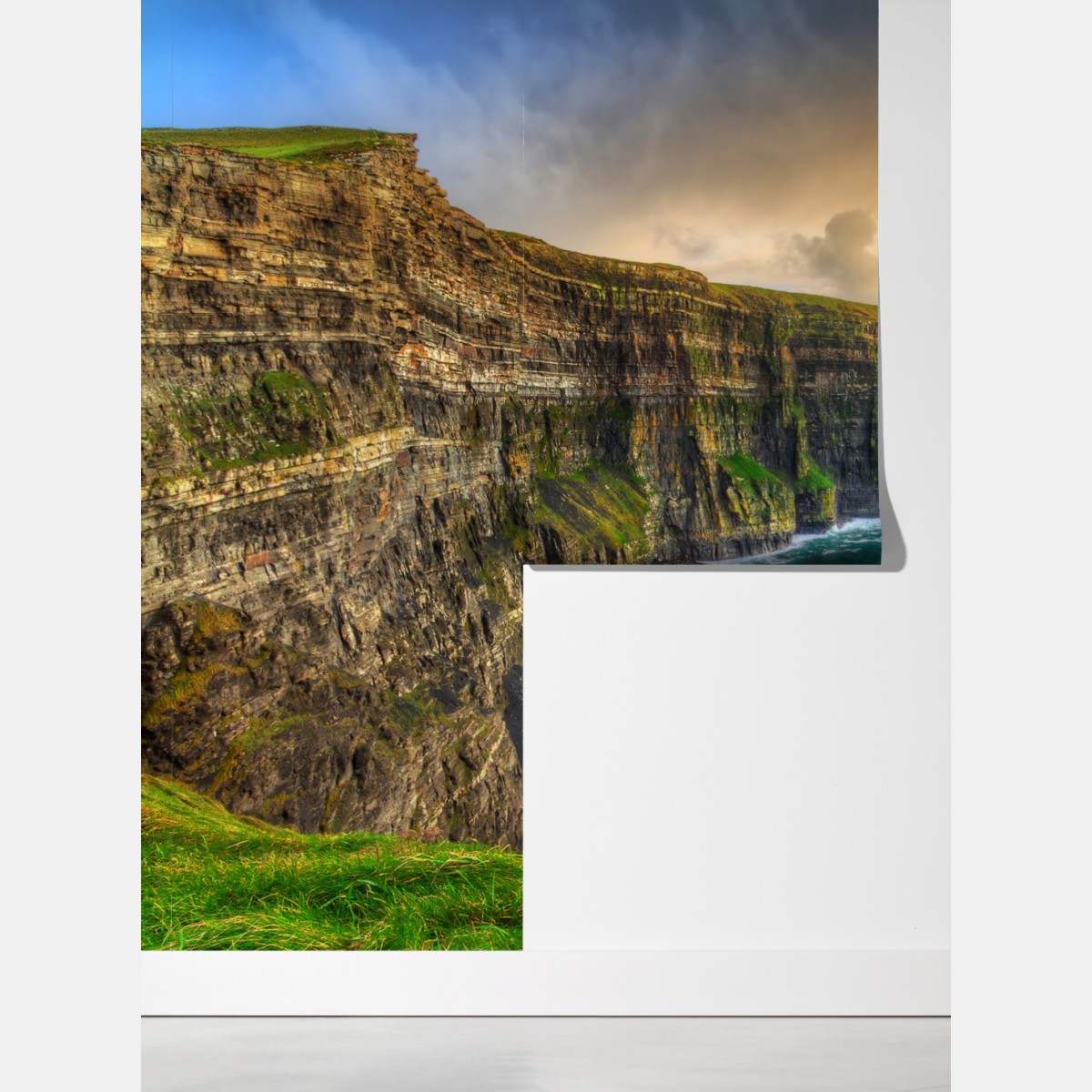 Fototapeta dramatyczne klify wybrzeża o zachodzie słońca – Wallissimo® Fototapeta dramatyczne klify wybrzeża o zachodzie słońca – Wallissimo®