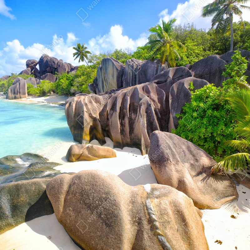 Fototapeta Anse Source d'Argent, La Digue turkusowa plaża marzeń – Wallissimo® Fototapeta Anse Source d'Argent, La Digue turkusowa plaża marzeń – Wallissimo®