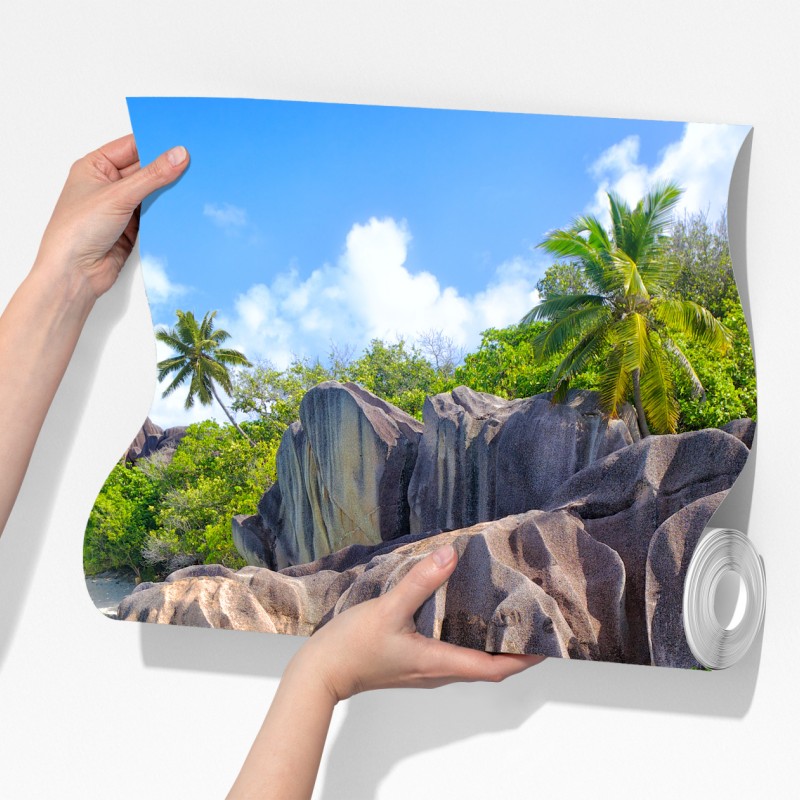 Fototapeta Anse Source d'Argent, La Digue turkusowa plaża marzeń – Wallissimo® Fototapeta Anse Source d'Argent, La Digue turkusowa plaża marzeń – Wallissimo®