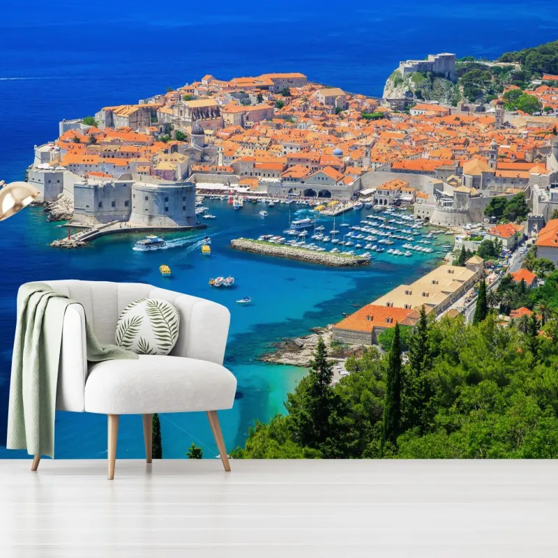 Fototapeta Dubrownik stare miasto z lotu ptaka