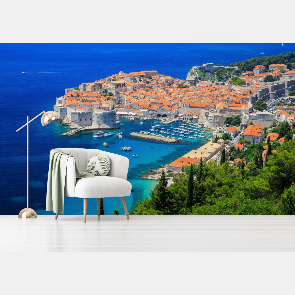 Wall mural Dubrovnik old town aerial view