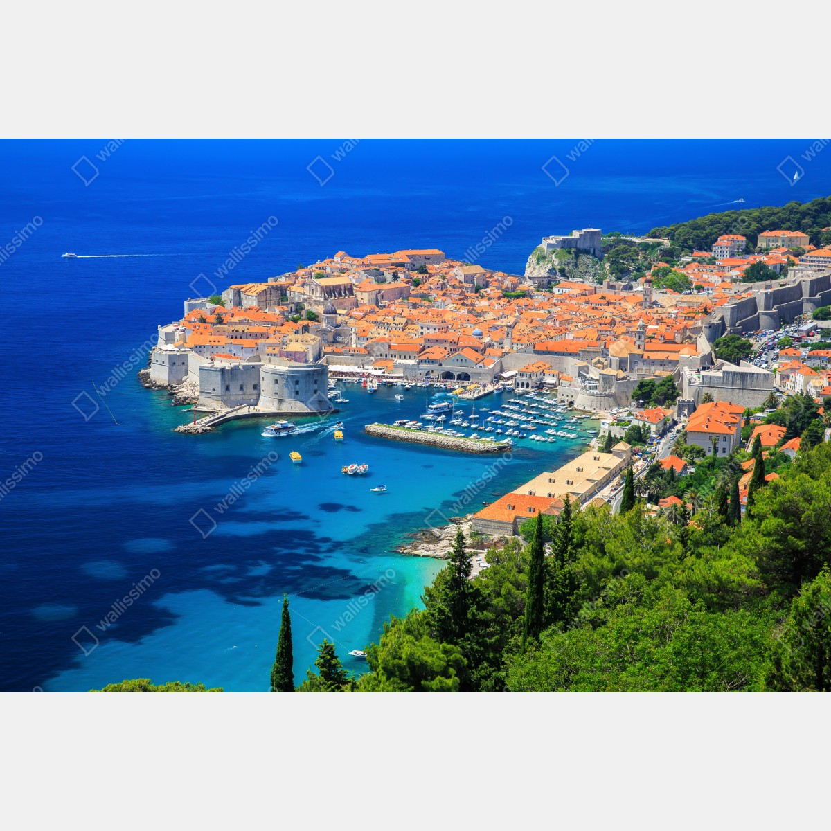 Fototapeta Dubrownik stare miasto z lotu ptaka – Wallissimo® Fototapeta Dubrownik stare miasto z lotu ptaka – Wallissimo®
