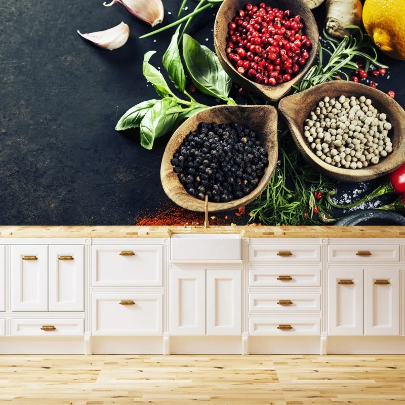 Fototapeta żywe przyprawy i świeże zioła