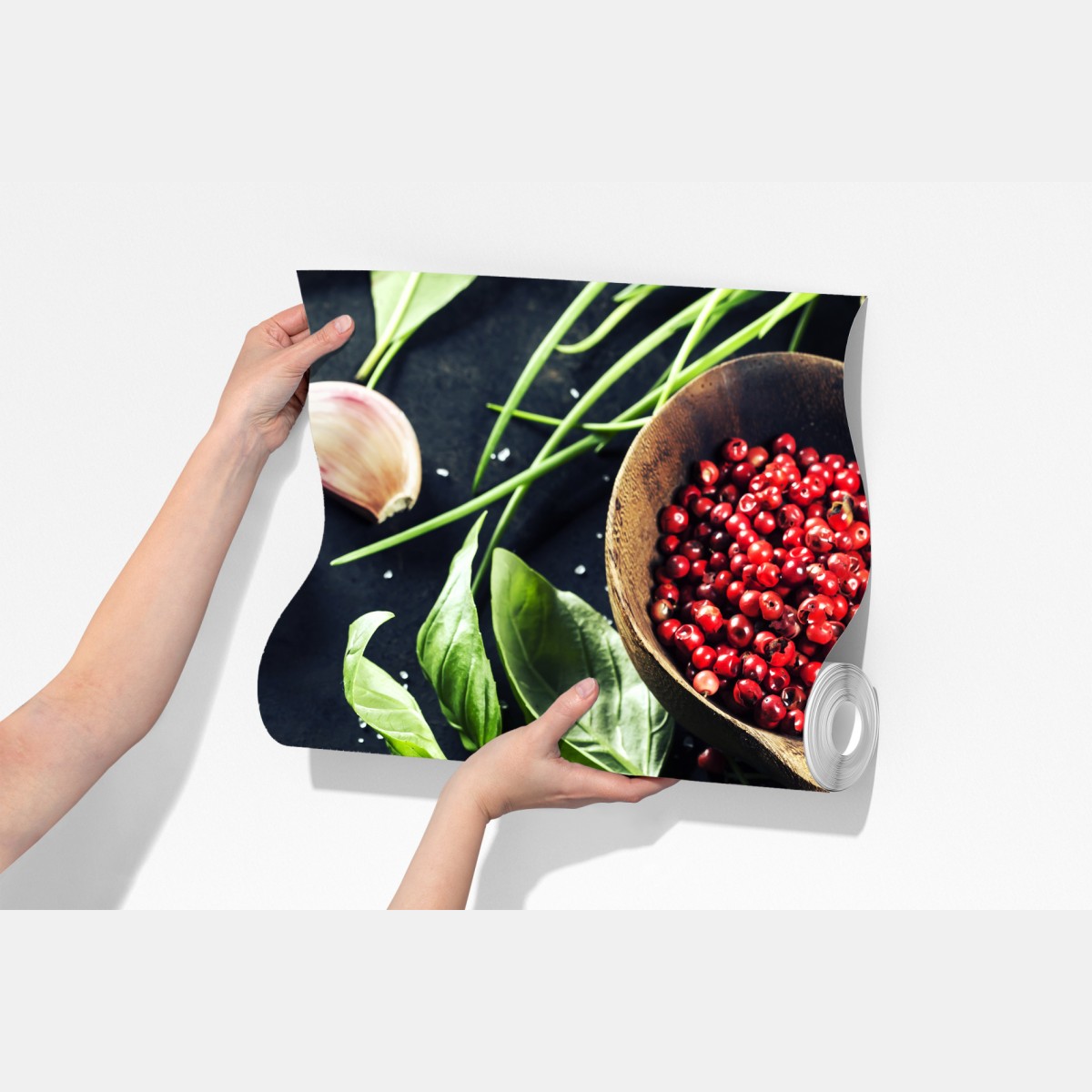 Fototapeta żywe przyprawy i świeże zioła – Wallissimo® Fototapeta żywe przyprawy i świeże zioła – Wallissimo®