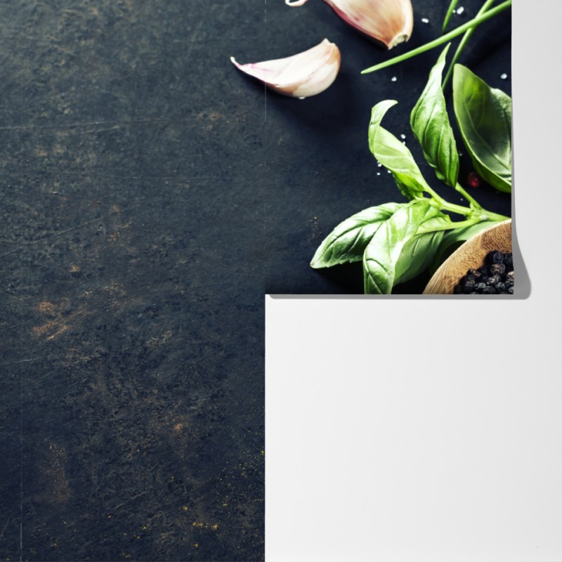 Fototapeta żywe przyprawy i świeże zioła – Wallissimo® Fototapeta żywe przyprawy i świeże zioła – Wallissimo®