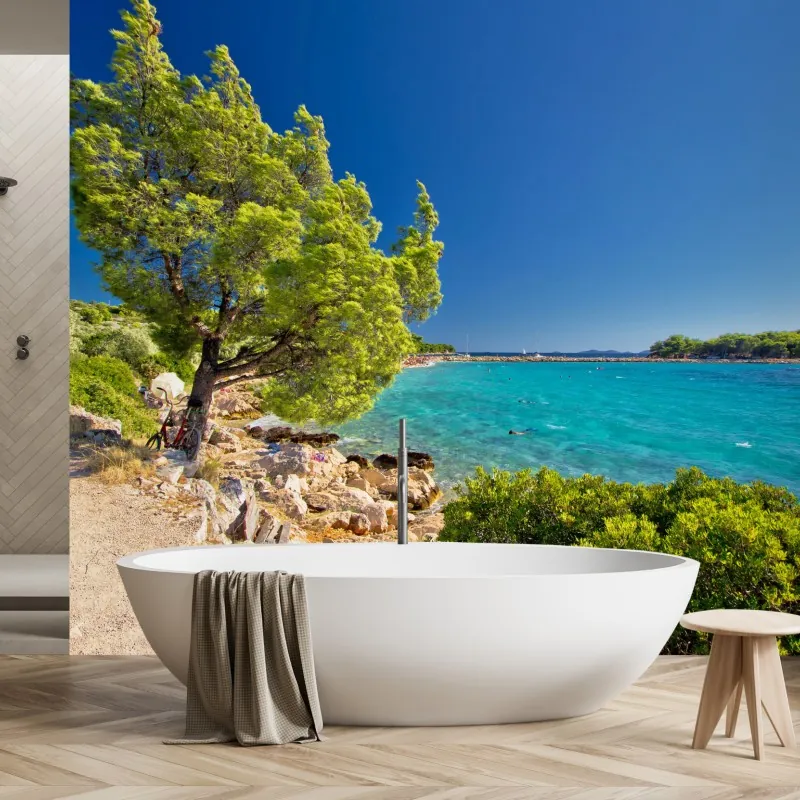 Fototapeta idylliczna turkusowa plaża na wyspie Murter