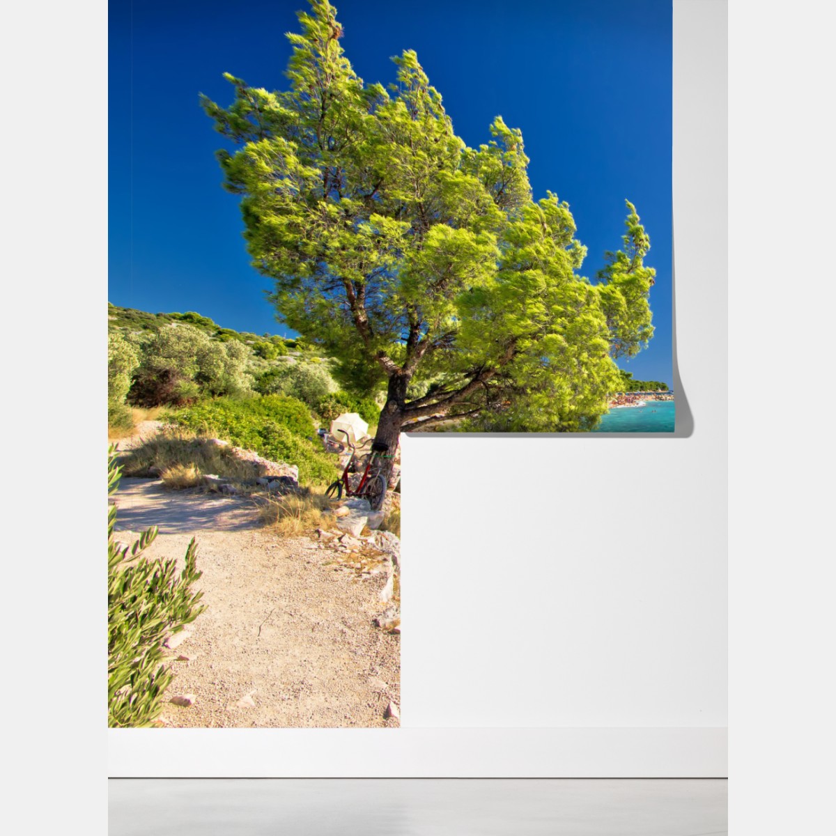 Fototapeta idylliczna turkusowa plaża na wyspie Murter – Wallissimo® Fototapeta idylliczna turkusowa plaża na wyspie Murter – Wallissimo®