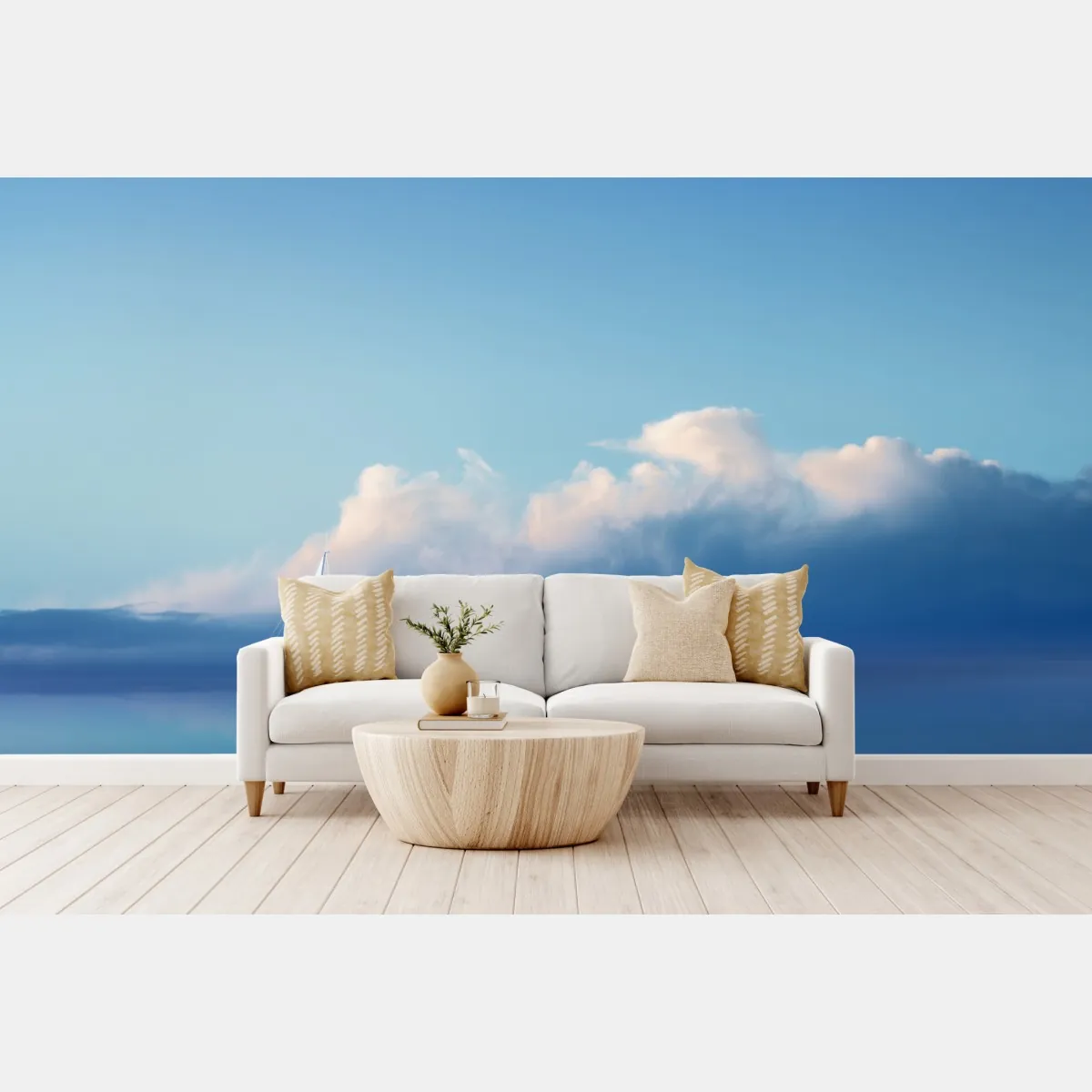 Fototapeta żaglówka na spokojnym niebieskim morzu – Wallissimo® Fototapeta żaglówka na spokojnym niebieskim morzu – Wallissimo®