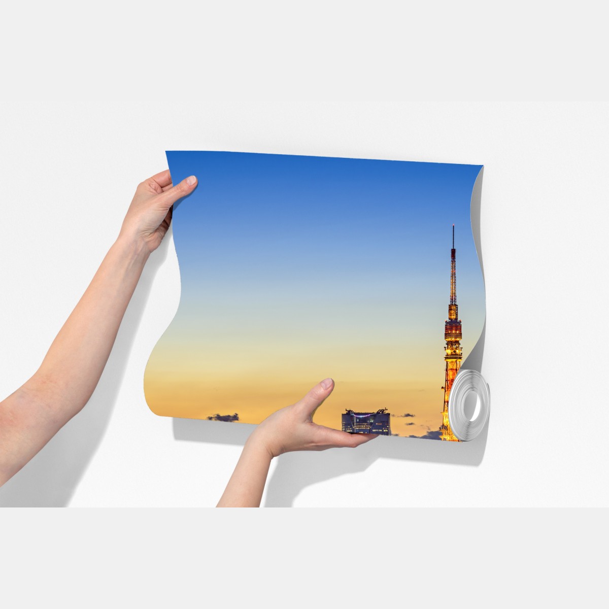 Fototapeta Wieża Tokijska o zmierzchu nad panoramą Tokio – Wallissimo® Fototapeta Wieża Tokijska o zmierzchu nad panoramą Tokio – Wallissimo®