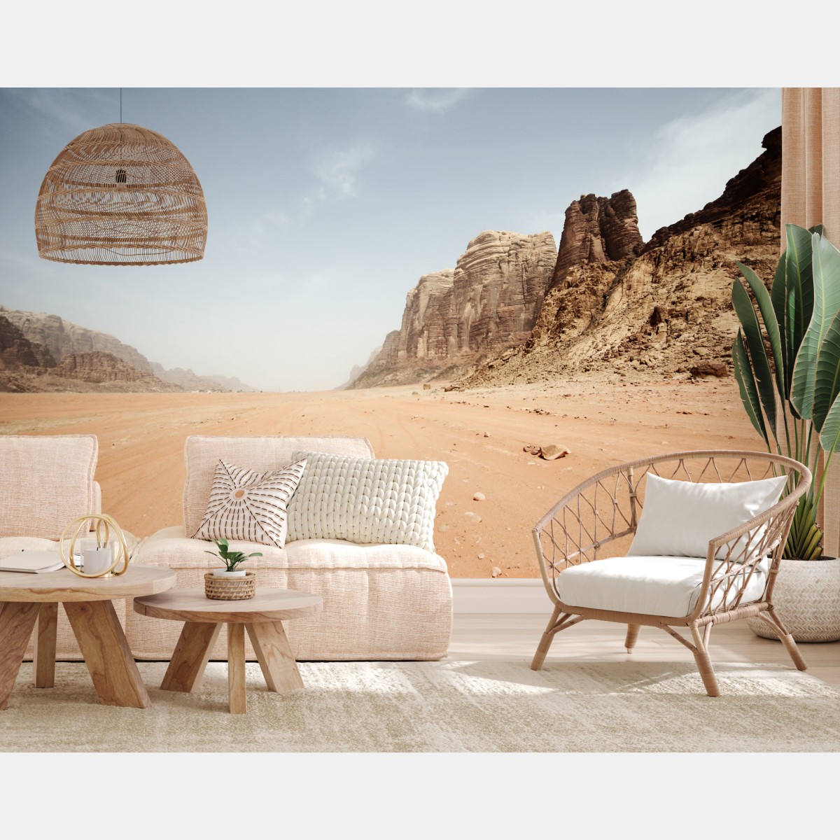 Wall mural vast desert panorama in Wadi Rum, Jordan