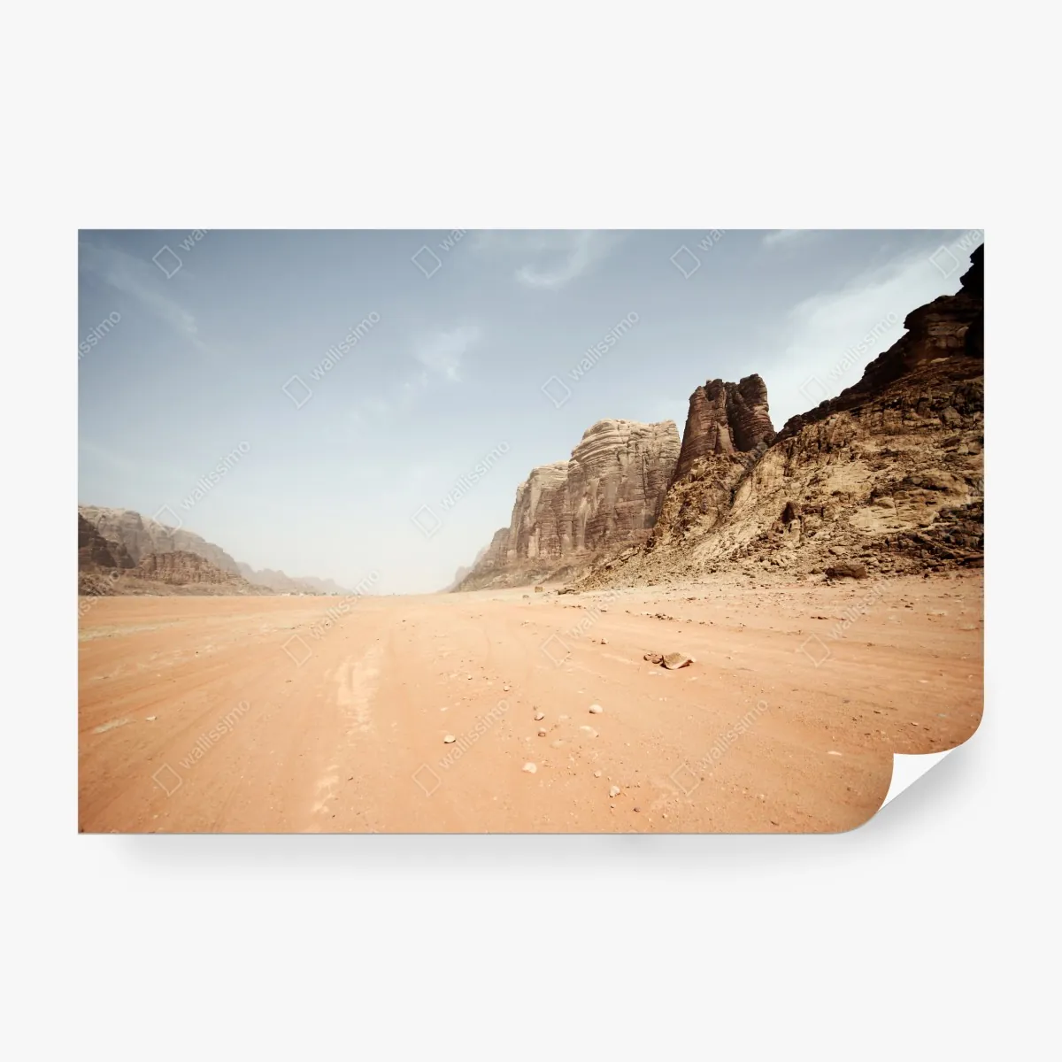 Fototapeta rozległa panorama pustyni Wadi Rum, Jordania – Wallissimo® Fototapeta rozległa panorama pustyni Wadi Rum, Jordania – Wallissimo®