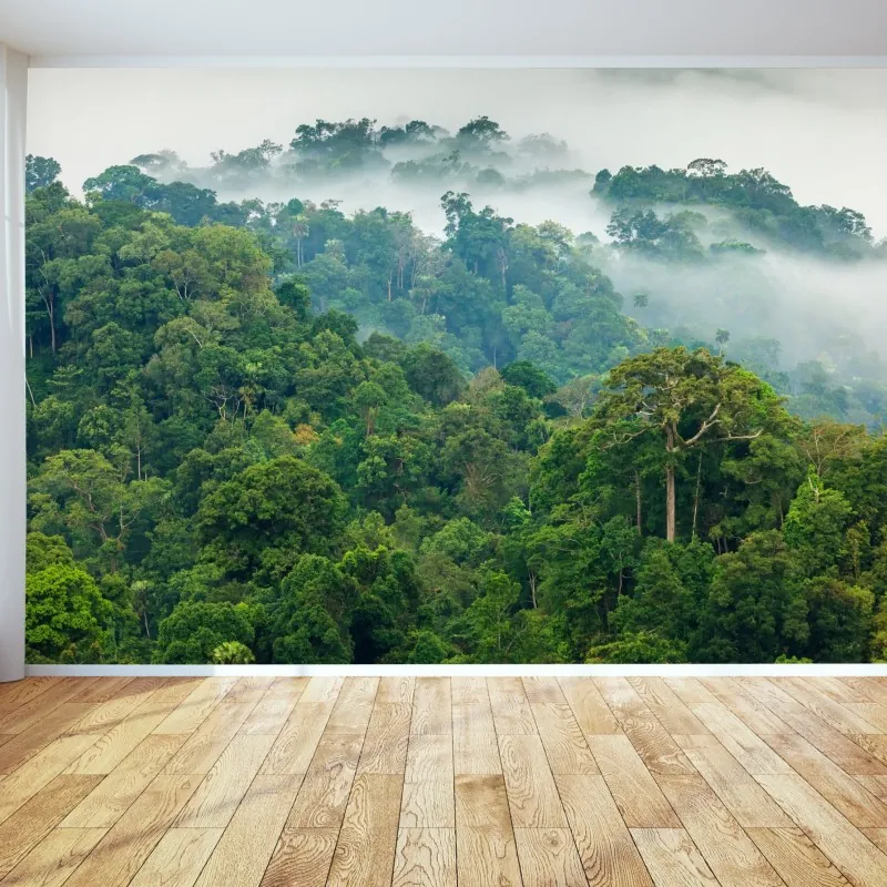 Fototapeta poranna mgła nad lasem Kaeng Krachan