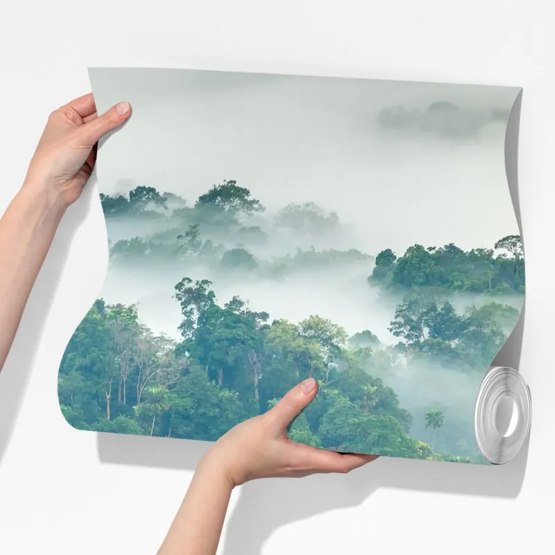 Fototapeta poranna mgła nad lasem Kaeng Krachan – Wallissimo® Fototapeta poranna mgła nad lasem Kaeng Krachan – Wallissimo®