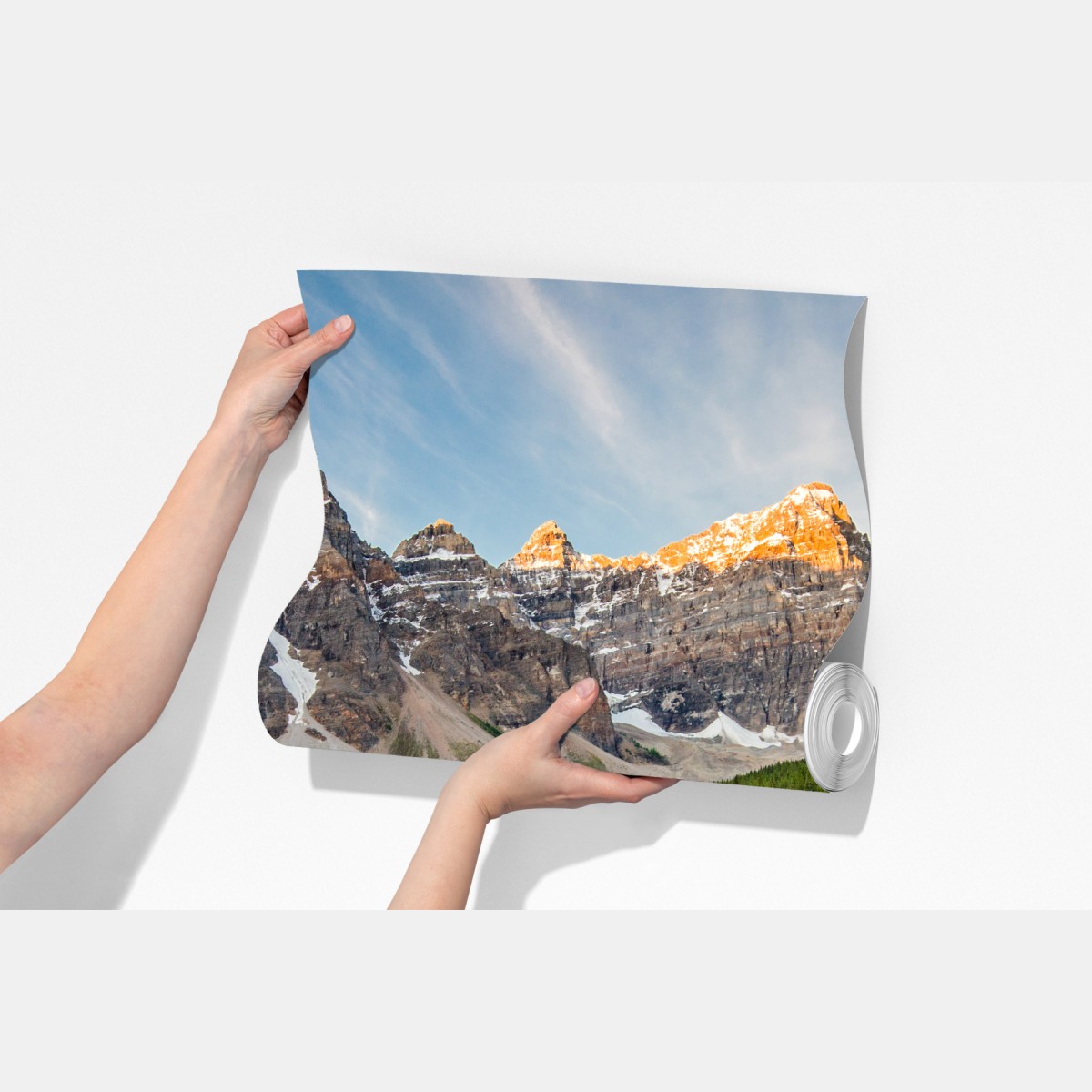 Fototapeta alpejskie jezioro o wschodzie słońca – Wallissimo® Fototapeta alpejskie jezioro o wschodzie słońca – Wallissimo®