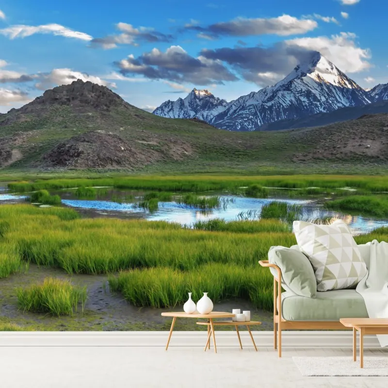 Fototapeta spokojne jezioro górskie w Himalajach latem – Wallissimo® Fototapeta spokojne jezioro górskie w Himalajach latem – Wallissimo®