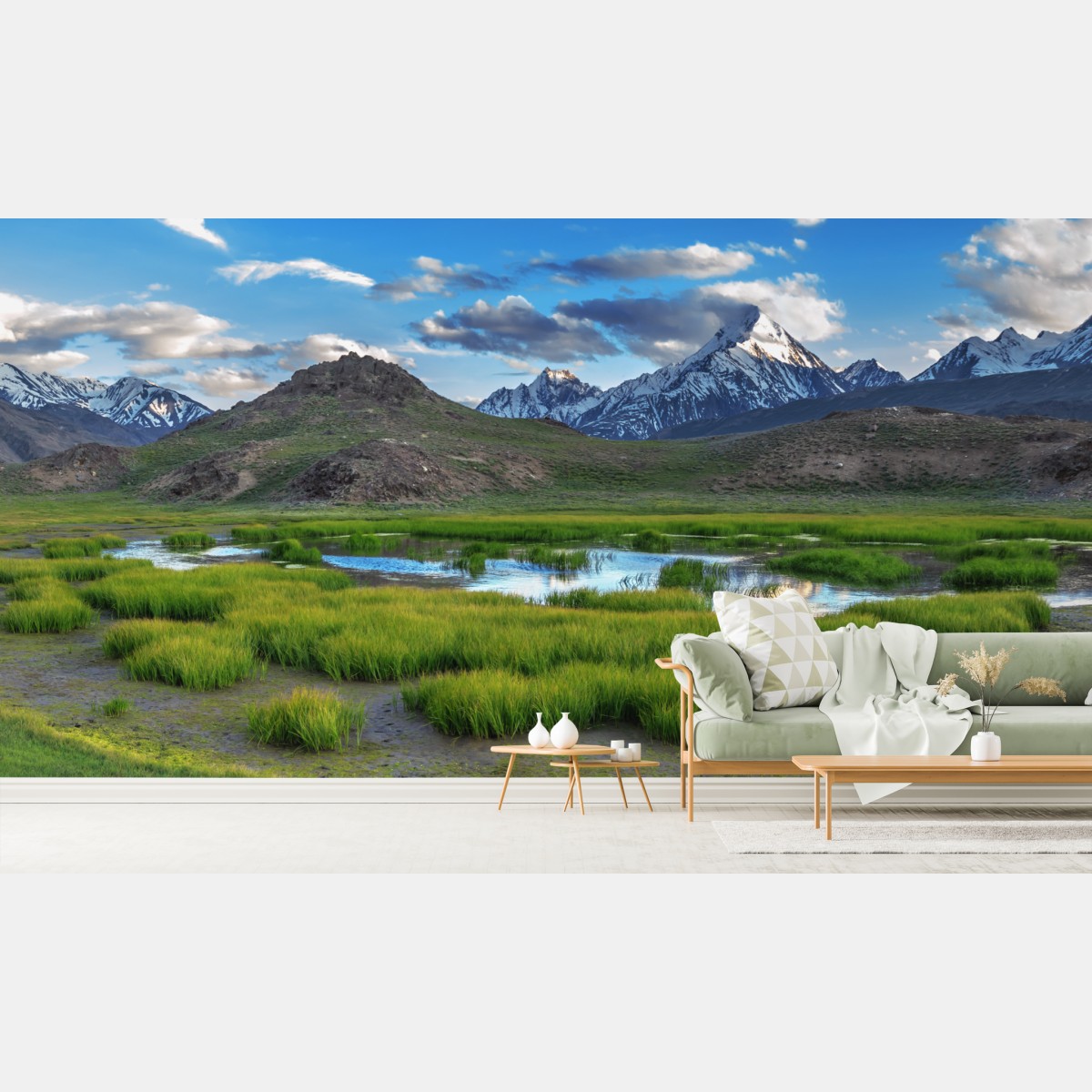 Wall mural serene Himalayas mountain lake in summer
