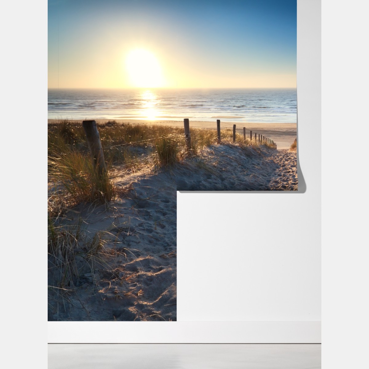 Fototapeta ścieżka na plażę o zachodzie słońca w Zandvoort – Wallissimo® Fototapeta ścieżka na plażę o zachodzie słońca w Zandvoort – Wallissimo®