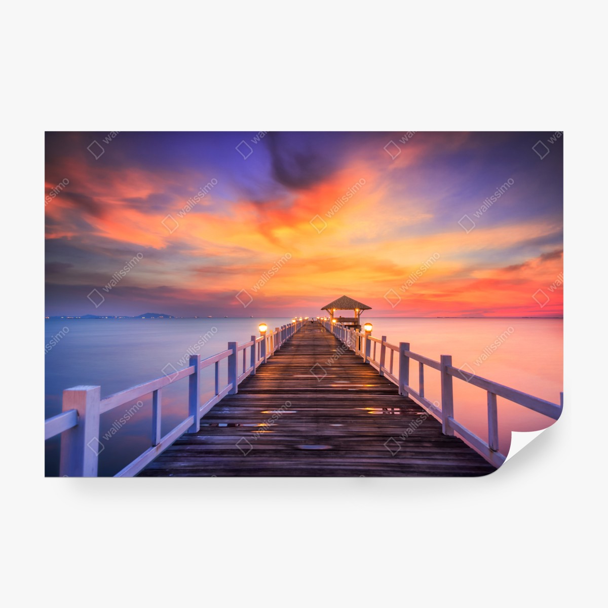 Fototapeta drewniany pomost o wschodzie słońca – Wallissimo® Fototapeta drewniany pomost o wschodzie słońca – Wallissimo®