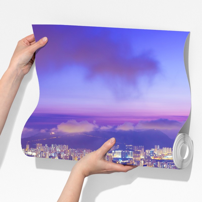 Fototapeta Hong Kong panorama o świcie – Wallissimo® Fototapeta Hong Kong panorama o świcie – Wallissimo®