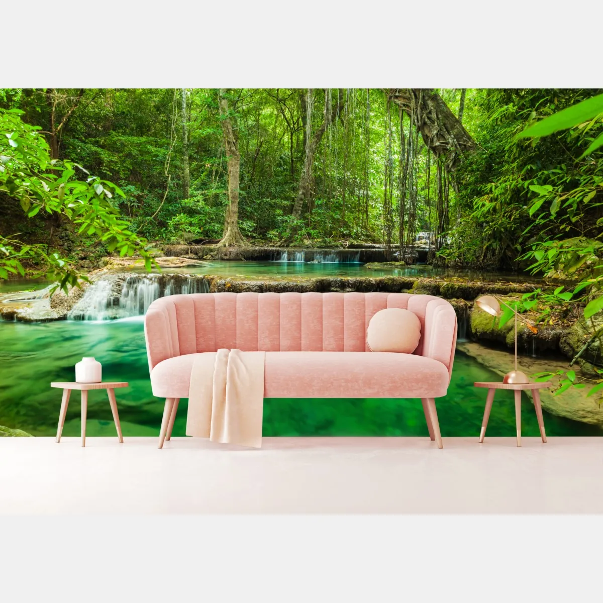 Fototapeta spokojne turkusowe baseny przy wodospadzie Erawan – Wallissimo® Fototapeta spokojne turkusowe baseny przy wodospadzie Erawan – Wallissimo®