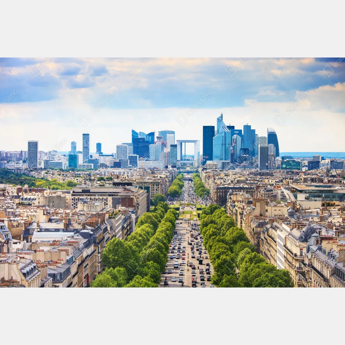 Fototapeta Paryż panorama miasta z aleją obsadzoną drzewami – Wallissimo® Fototapeta Paryż panorama miasta z aleją obsadzoną drzewami – Wallissimo®