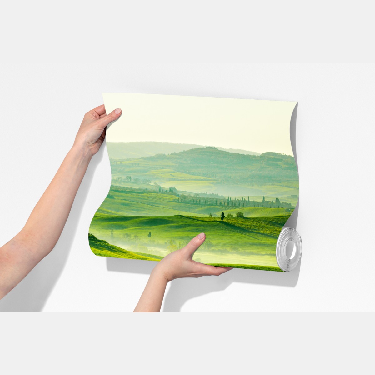 Fototapeta słoneczne falujące wzgórza Toskanii – Wallissimo® Fototapeta słoneczne falujące wzgórza Toskanii – Wallissimo®