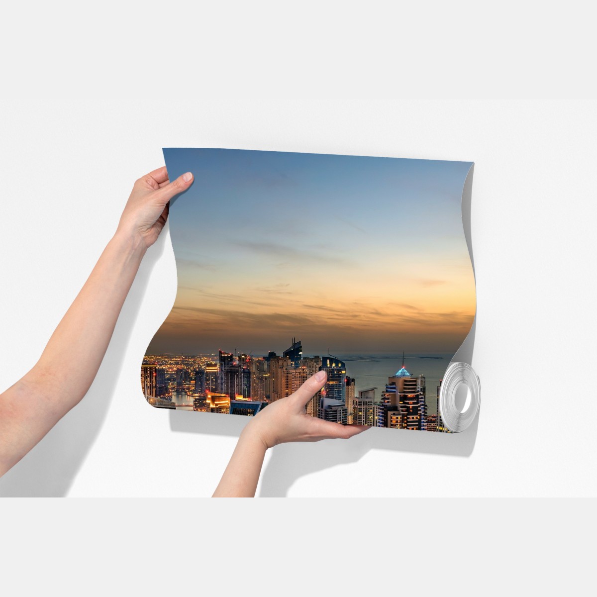 Fototapeta Dubaj marina wieczorna panorama – Wallissimo® Fototapeta Dubaj marina wieczorna panorama – Wallissimo®