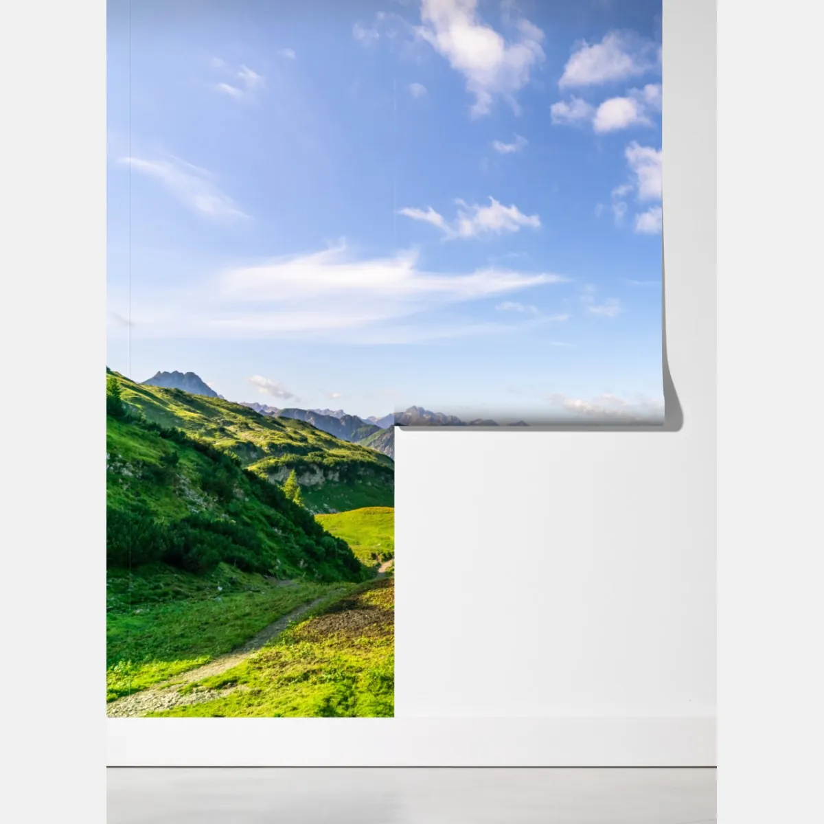 Fototapeta spokojne alpejskie jezioro w górach – Wallissimo® Fototapeta spokojne alpejskie jezioro w górach – Wallissimo®