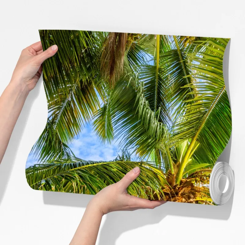 Fototapeta tropikalna palma na białej plaży – Wallissimo® Fototapeta tropikalna palma na białej plaży – Wallissimo®