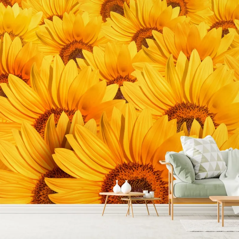 Fototapeta złote pole słoneczników