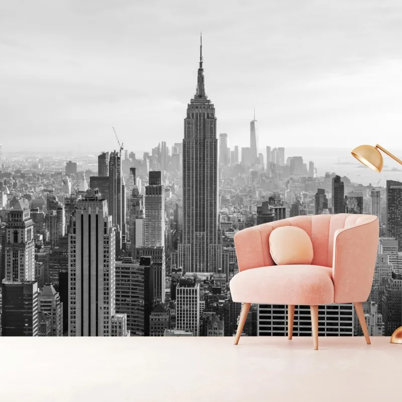 Fototapeta Nowy Jork panorama w czerni i bieli