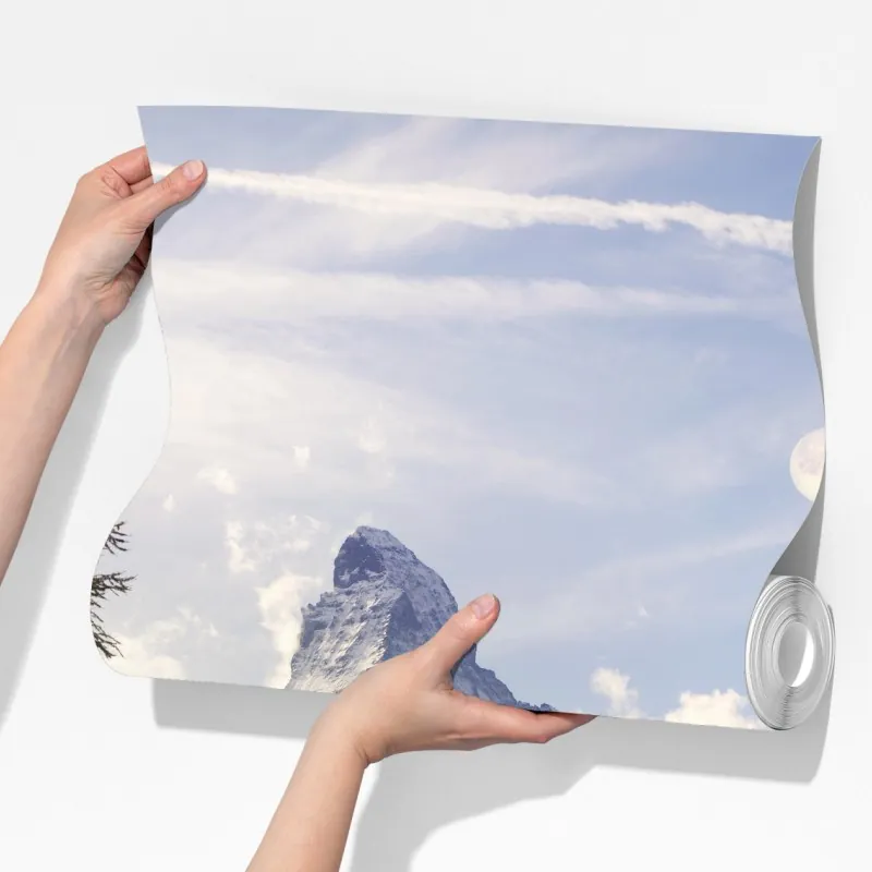 Fototapeta złote modrzewie i Matterhorn – Wallissimo® Fototapeta złote modrzewie i Matterhorn – Wallissimo®