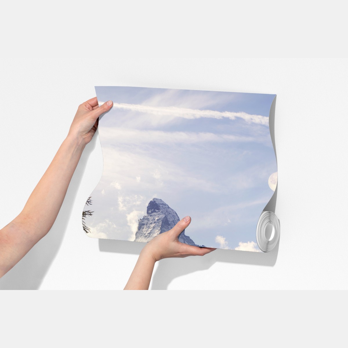 Fototapeta złote modrzewie i Matterhorn – Wallissimo® Fototapeta złote modrzewie i Matterhorn – Wallissimo®