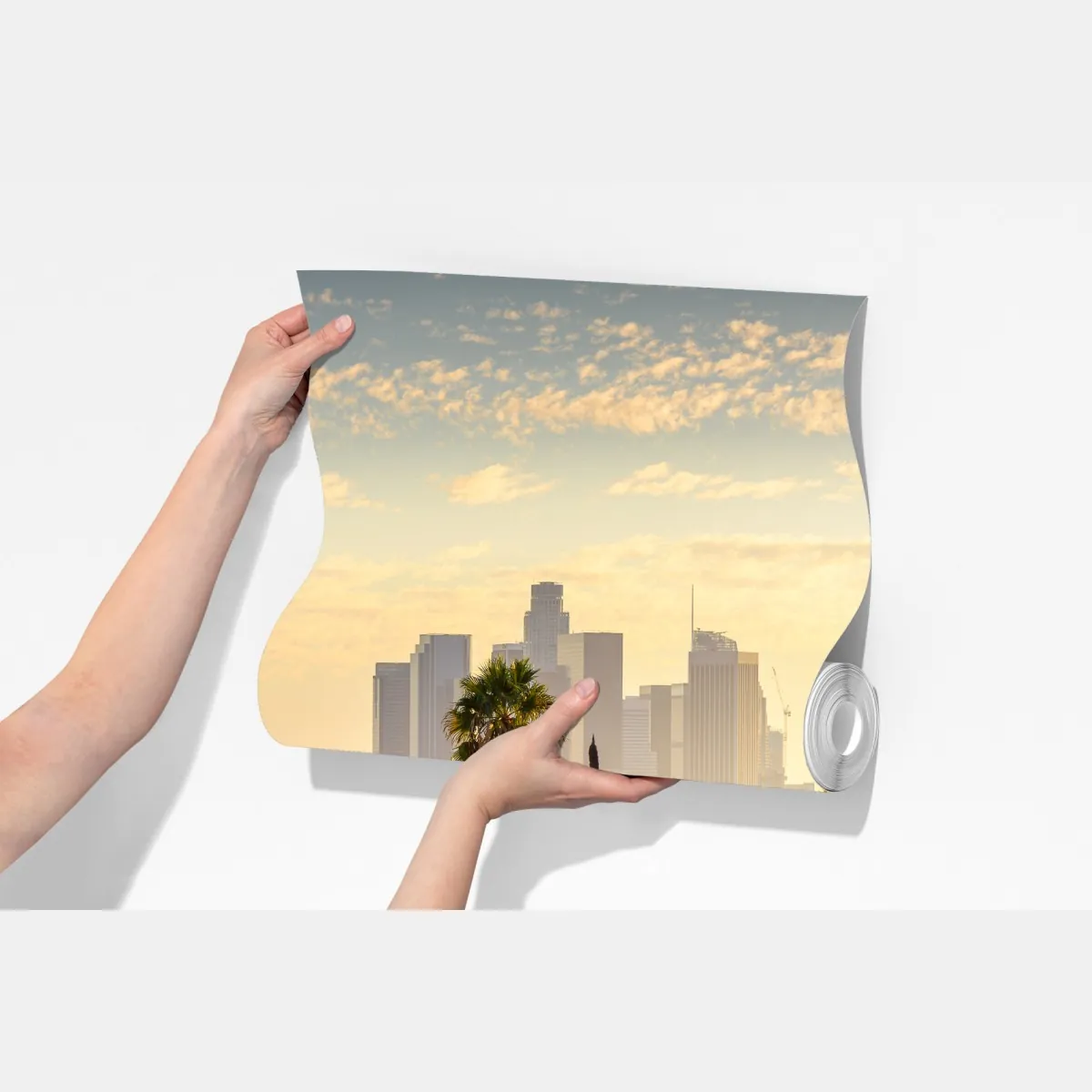 Fototapeta złota panorama Los Angeles z palmami – Wallissimo® Fototapeta złota panorama Los Angeles z palmami – Wallissimo®