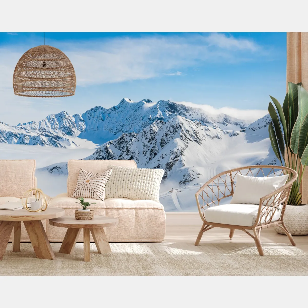 Fototapeta panorama lodowca Kaunertal nad zaśnieżonymi szczytami – Wallissimo® Fototapeta panorama lodowca Kaunertal nad zaśnieżonymi szczytami – Wallissimo®