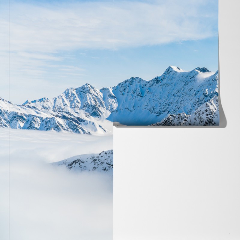 Fototapeta panorama lodowca Kaunertal nad zaśnieżonymi szczytami – Wallissimo® Fototapeta panorama lodowca Kaunertal nad zaśnieżonymi szczytami – Wallissimo®