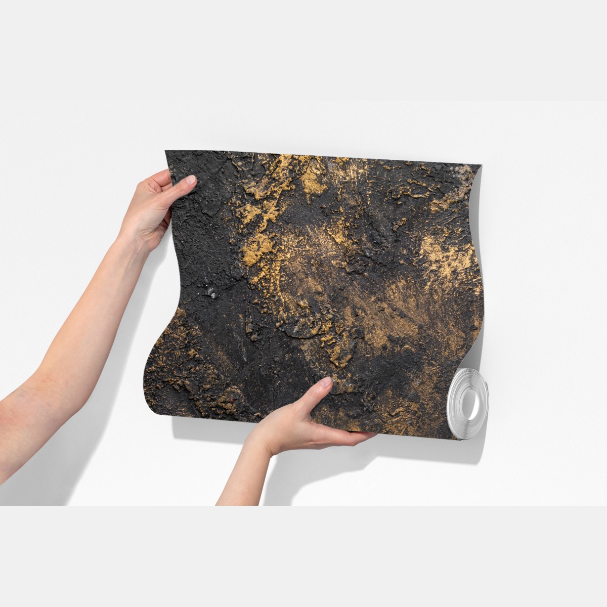 Fototapeta czarno-złota teksturowana abstrakcja ścienna – Wallissimo® Fototapeta czarno-złota teksturowana abstrakcja ścienna – Wallissimo®