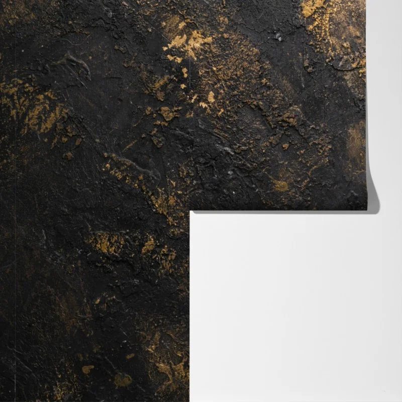 Fototapeta czarno-złota teksturowana abstrakcja ścienna – Wallissimo® Fototapeta czarno-złota teksturowana abstrakcja ścienna – Wallissimo®