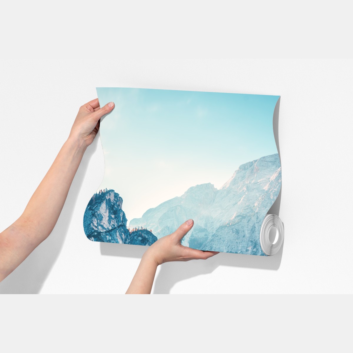 Fototapeta spokojny poranek nad jeziorem Braies, Dolomity – Wallissimo® Fototapeta spokojny poranek nad jeziorem Braies, Dolomity – Wallissimo®