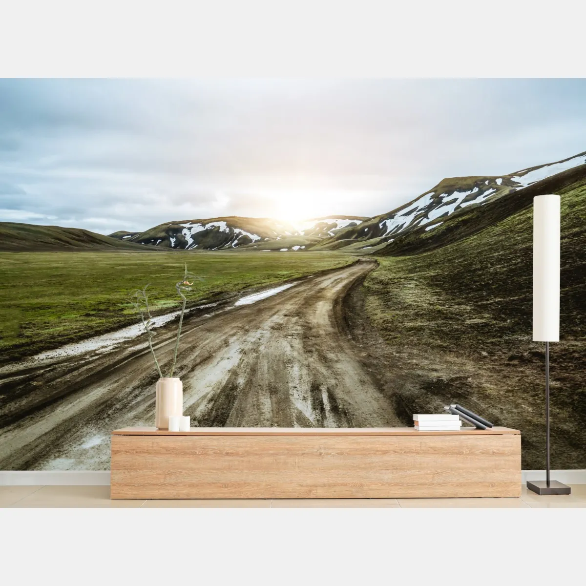 Fototapeta Landmanalaugar malownicza droga na wyżynie – Wallissimo® Fototapeta Landmanalaugar malownicza droga na wyżynie – Wallissimo®