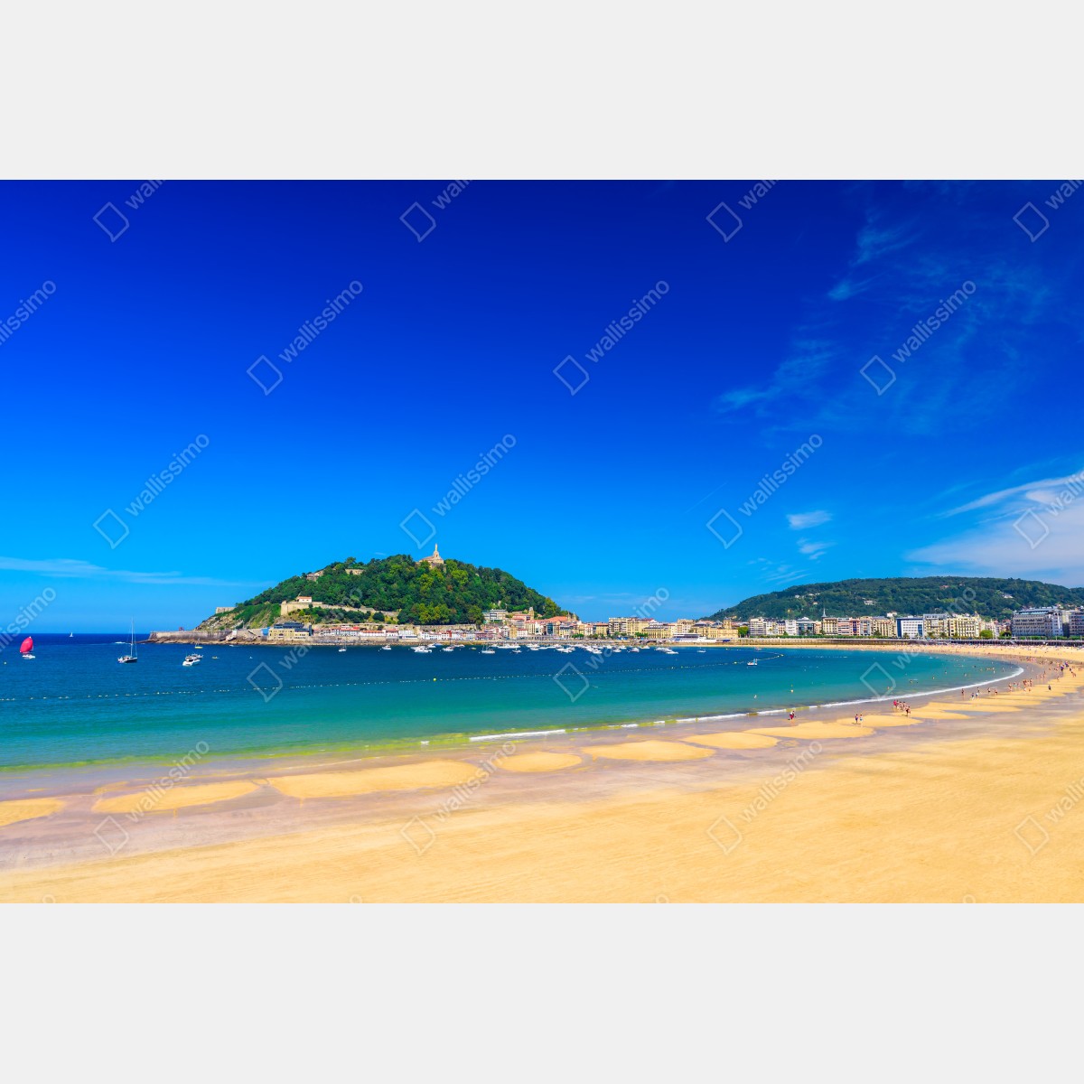 Fototapeta słoneczna panorama nadmorska z złotym piaskiem – Wallissimo® Fototapeta słoneczna panorama nadmorska z złotym piaskiem – Wallissimo®