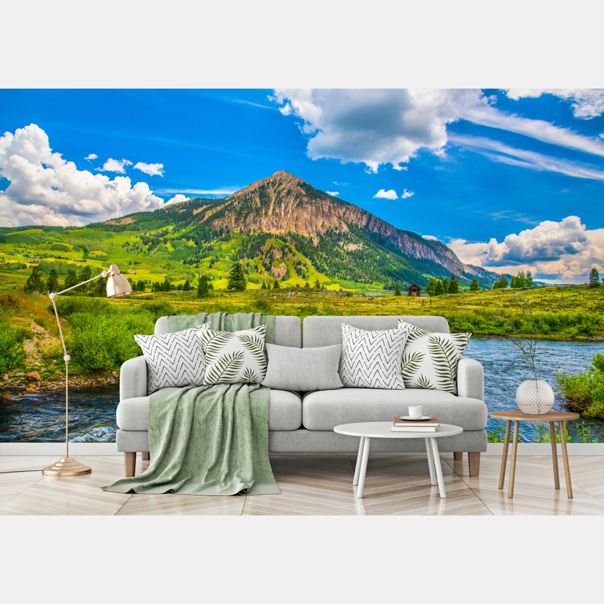 Wall mural sunlit mountains of Crested Butte, Colorado