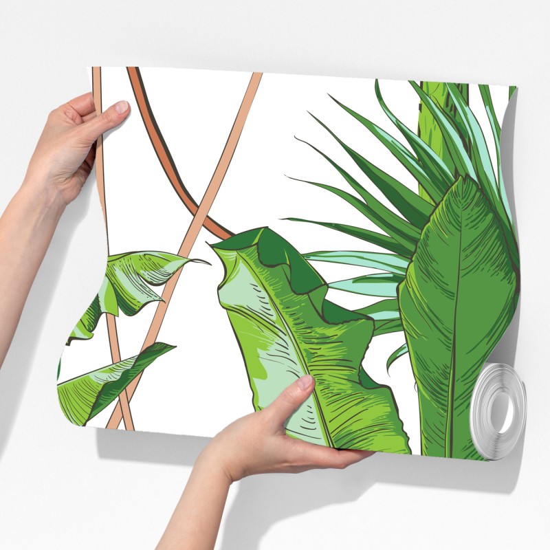 Fototapeta bujny wzór liści bananowca – Wallissimo® Fototapeta bujny wzór liści bananowca – Wallissimo®