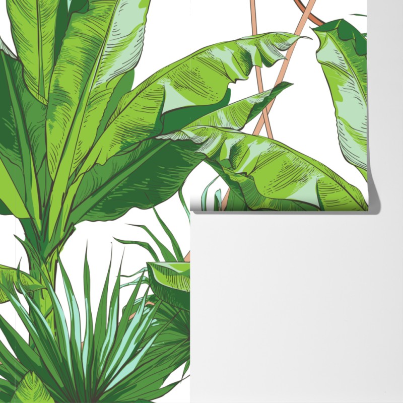 Fototapeta bujny wzór liści bananowca – Wallissimo® Fototapeta bujny wzór liści bananowca – Wallissimo®