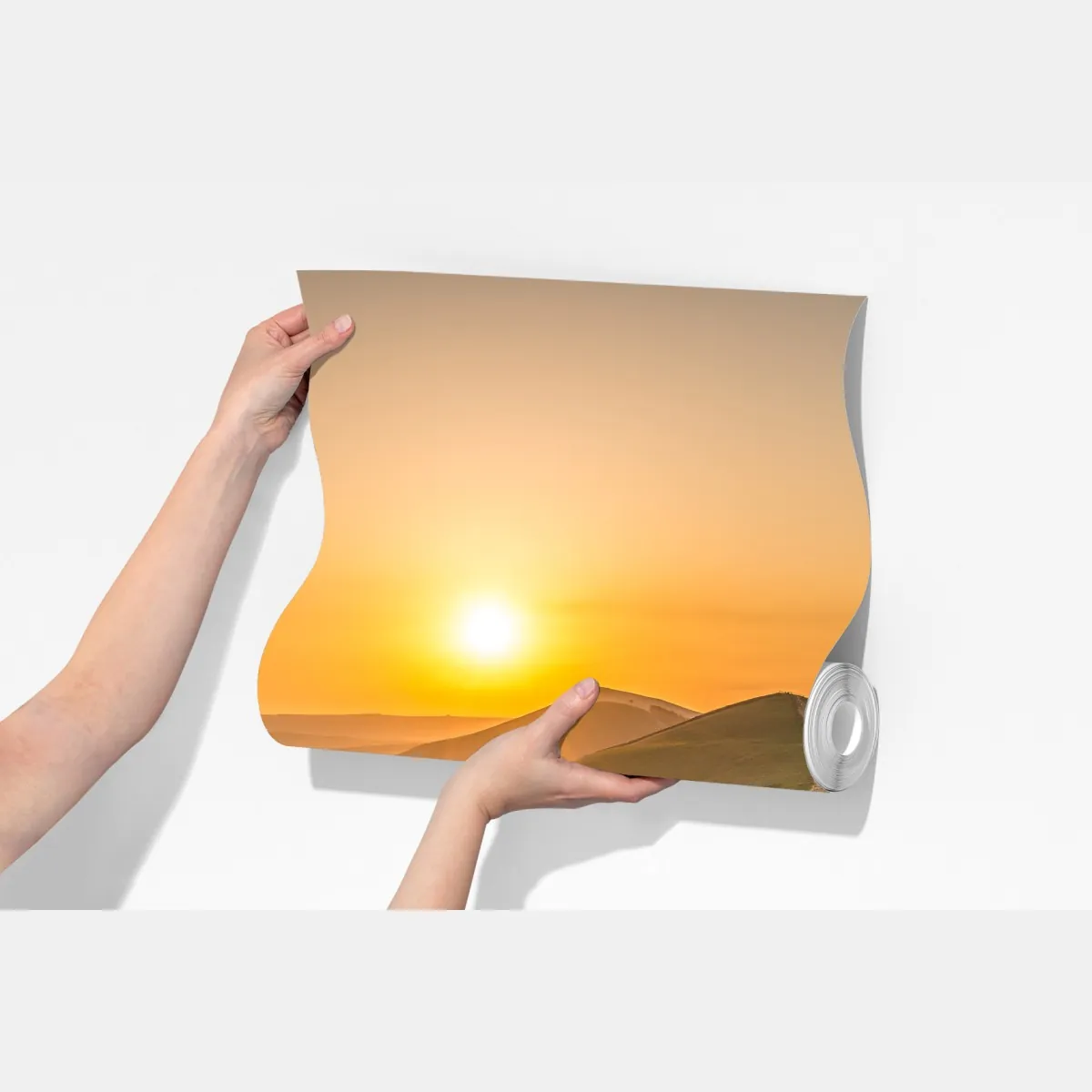 Fototapeta wschód słońca nad zielonymi pagórkami – Wallissimo® Fototapeta wschód słońca nad zielonymi pagórkami – Wallissimo®